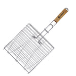 GL-058 fish grill with chrome plating and natural wood handle