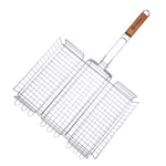 GL-037 meat grill with chrome-plating with wooden handle