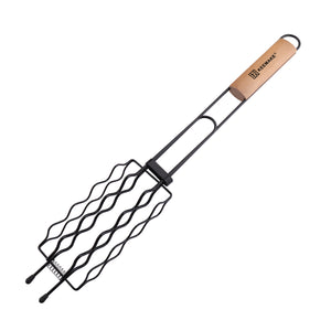 GL-021 flat wooden handle hotdog grill