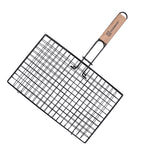 GL-059 flat grill with non-stick coating and natural wood handle