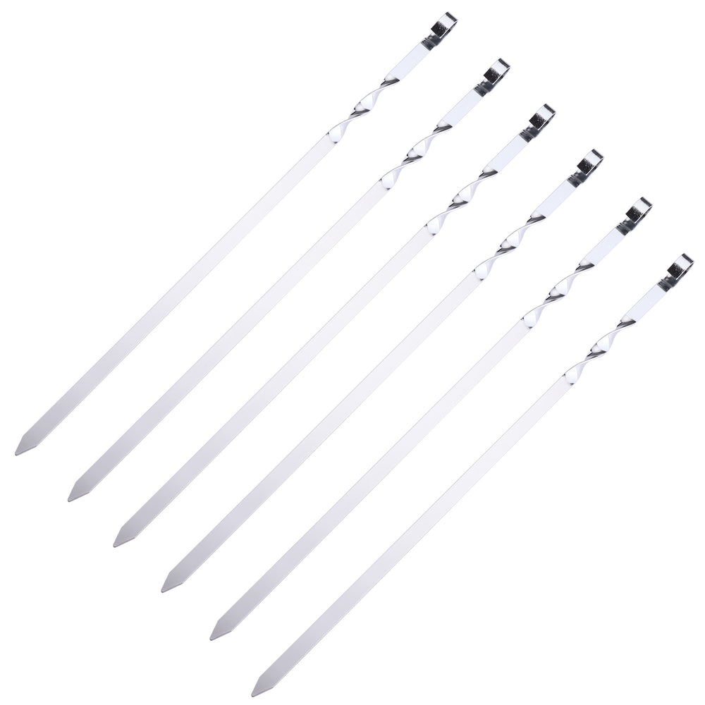 BT-075 6pcs flat skewers set with chrome plating 450mm