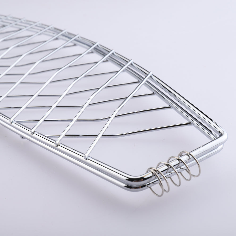 GL-048 fish grill with chrome plating and natural wooden handle