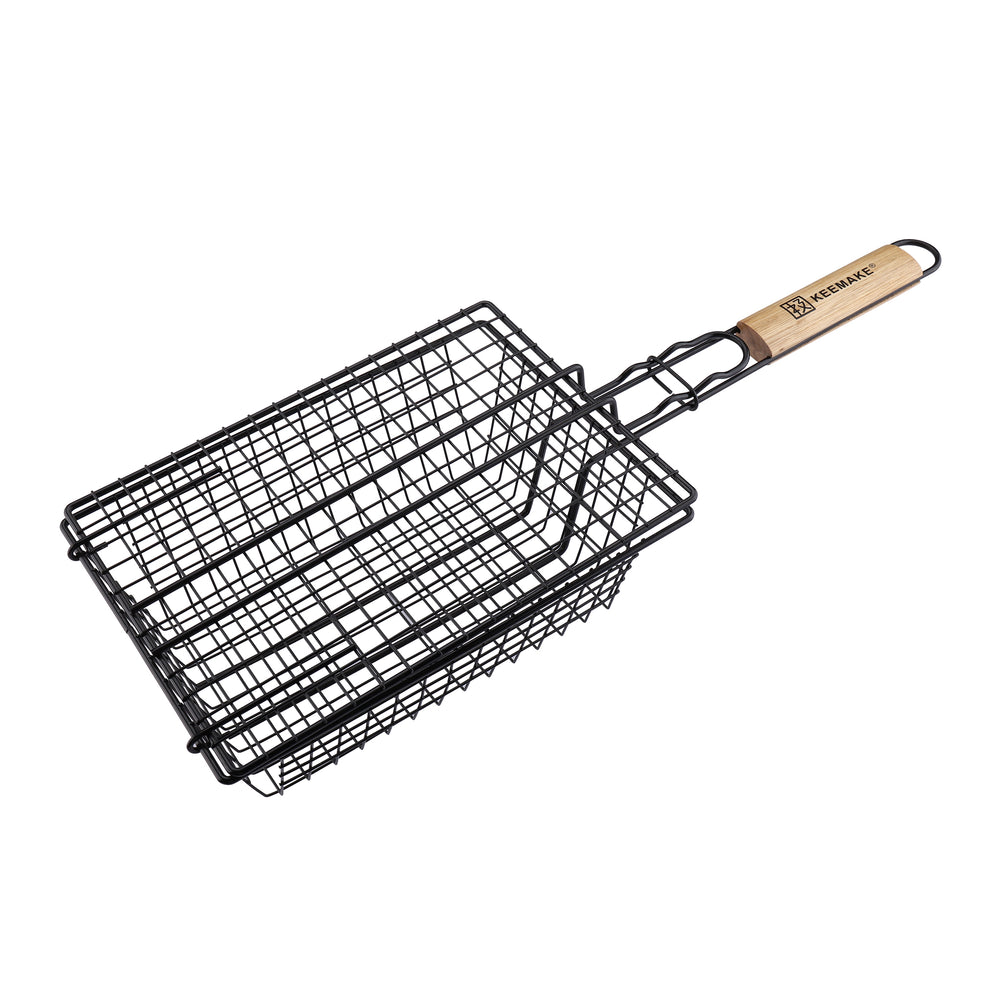 GL-053 vegetable grill with non-stick coating and natural wooden handle