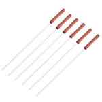 BT-078 6pcs flat skewers set with chrome plating and brown wooden handle 370mm