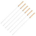 BT-080 6pcs round skewers set with chrome plating and wooden handle 385mm